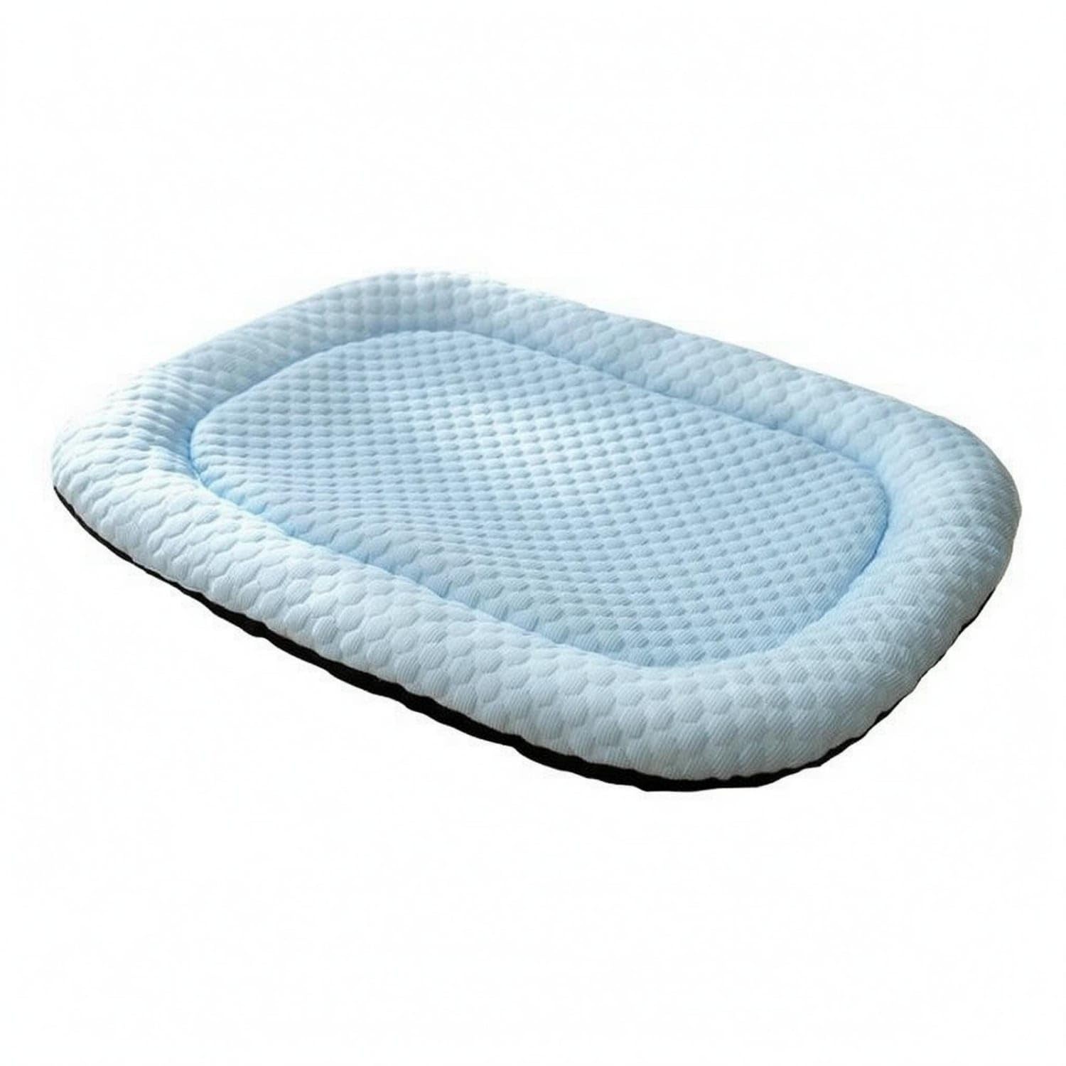 STYLEHEAVEN Knitted Surface Self Cooling Pet Mat Washable Pet Cooling Mat NonSlip Cushioned Border for Dogs, Cats, Blue, M Pet 