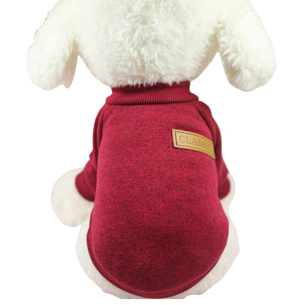 Chborless Small Dog Sweater Warm Winter Puppy Pet Coat Soft Sweater Clothes For Small Dogs Outfit (Xs, Wine Red)