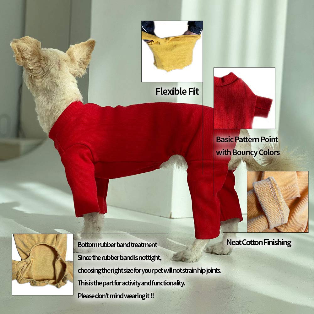 Lucky Petter Pajamas For Small Dogs - Basic Onesie Jammies, Stretchable Jumpsuit Bodysuit Pjs (4X-Large, Basic White)