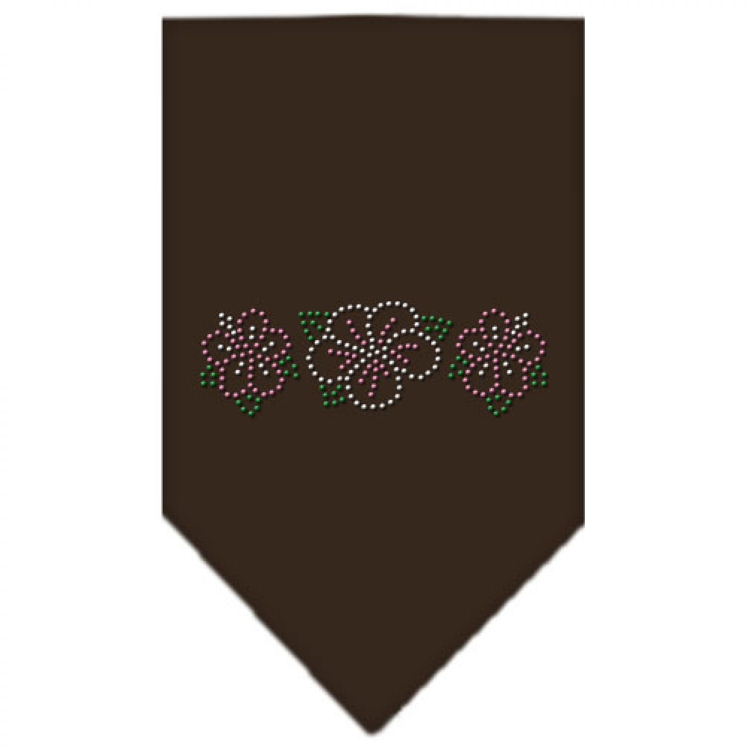 Mirage Pet Products Tropical Flower Rhinestone Bandana, Large, Cocoa