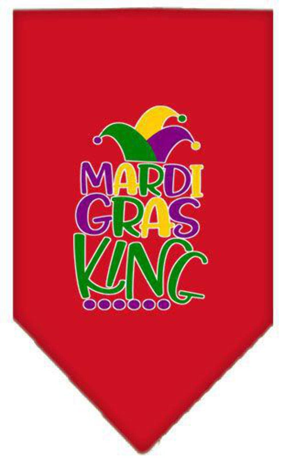 Mirage Pet Product Mardi Gras King Screen Print Mardi Gras Bandana Red Small