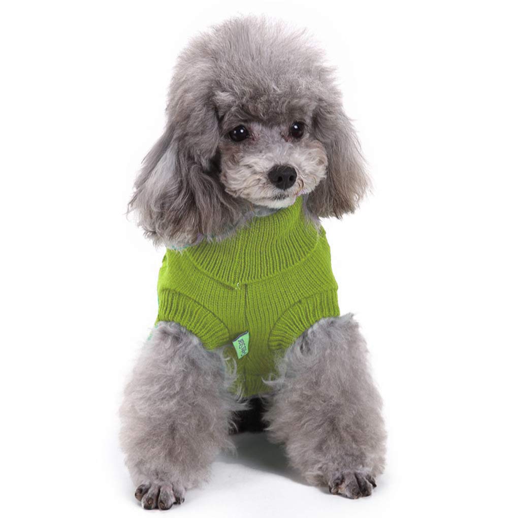 Bwealthest Dog Sweater, Large, Light Green, Acrylic, Turtle Neck, Pullover, 15.75 Inch Chest, 11-15 Lb, Unisex, For Large Breeds
