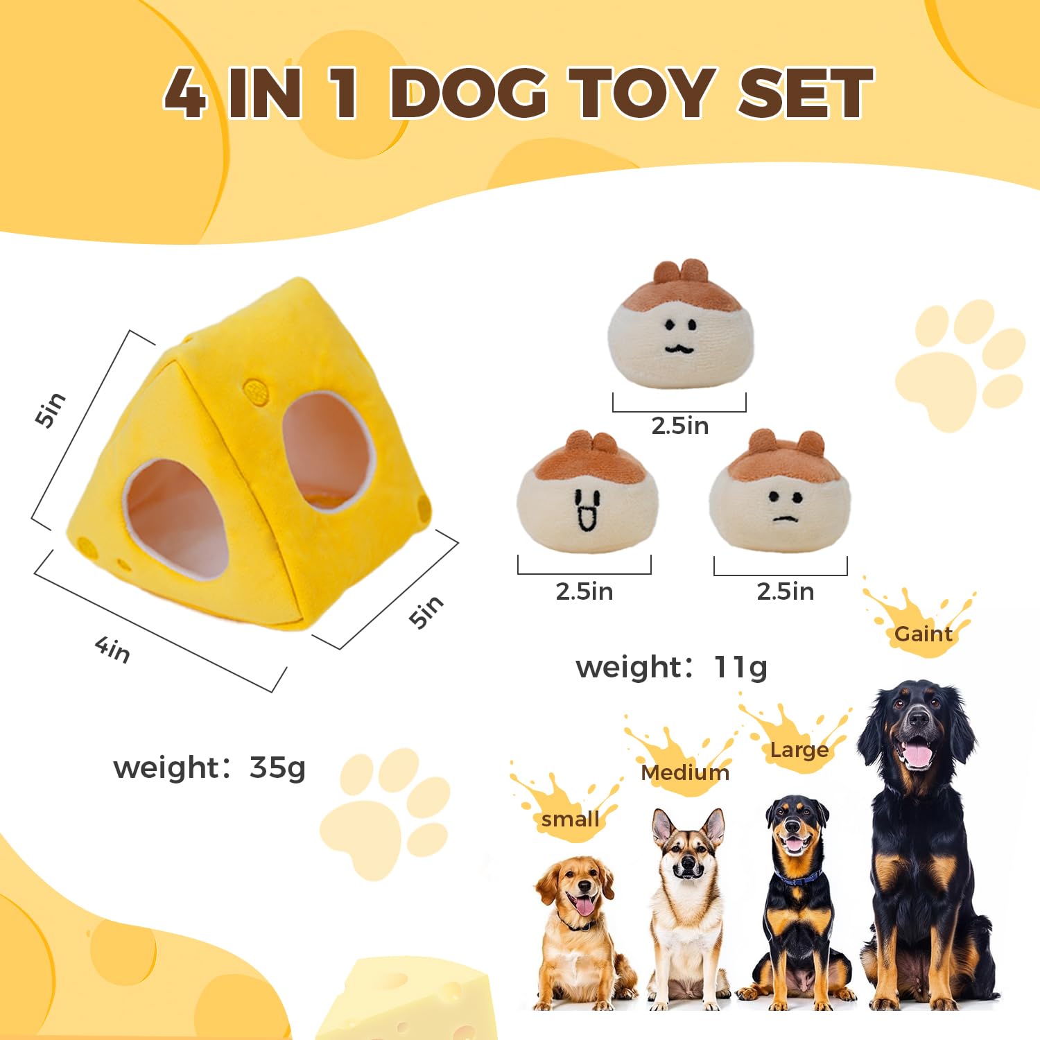 Hide And Seek Plush Stuffed Dog Toys, Squeaky Chew Toys, Interactive Dog Plush Toys Perfect For Puppy, Small, Medium And Large D