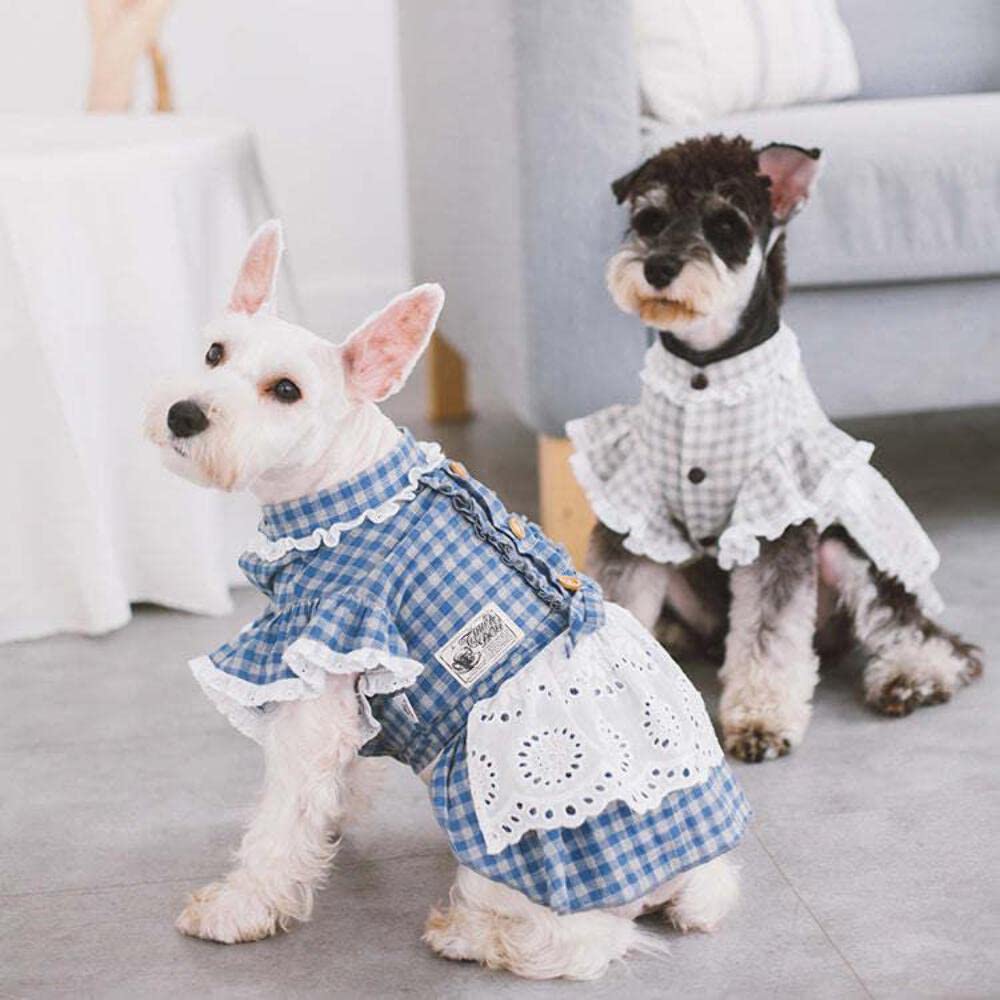 Touchdog 'I Love Poochi' Classical Fashion Dog Dress - Retro Designer Pet Dress Featuring Accented Knots And Ruffled Details - Dog Clothes For Small And Medium Dogs