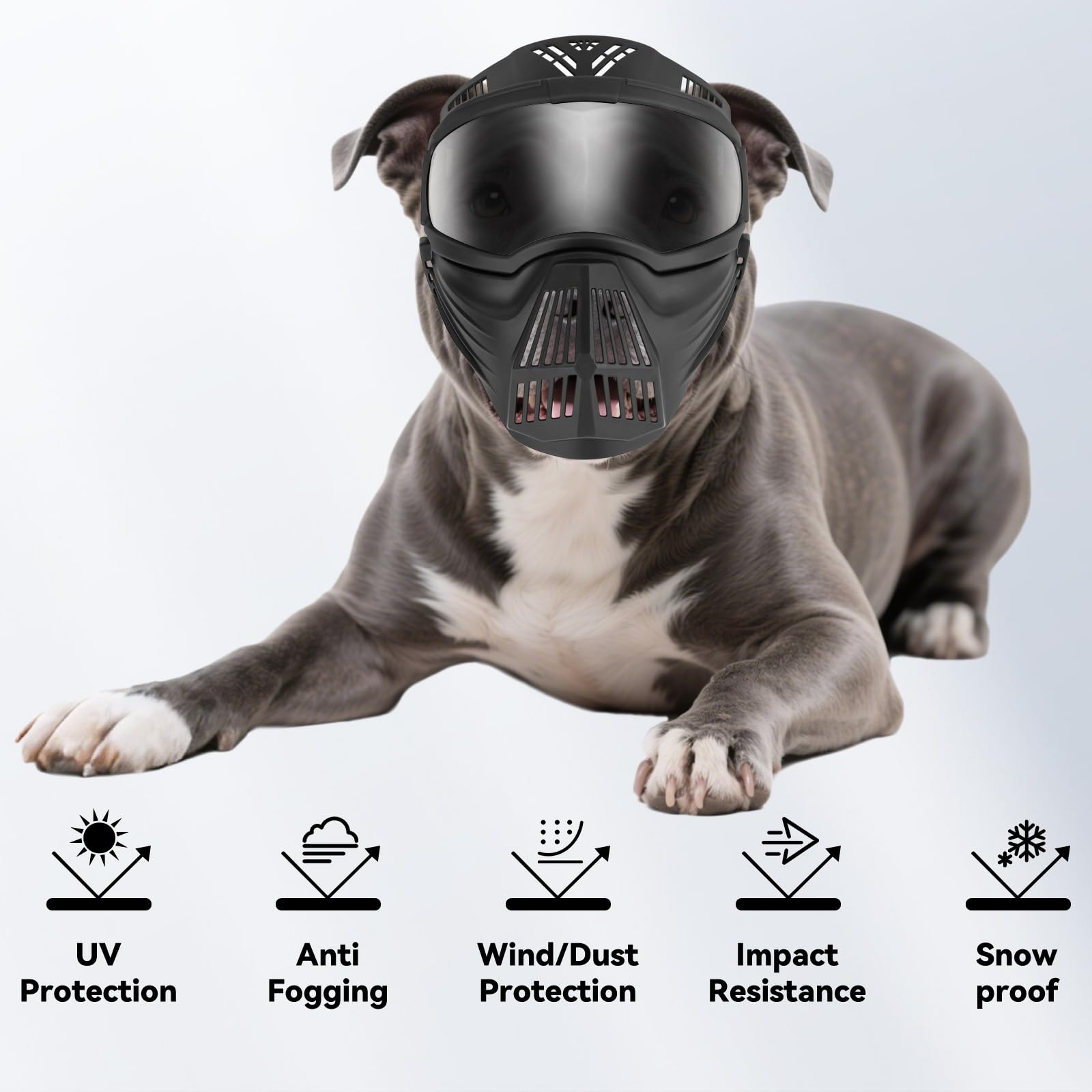 Enjoying Dog Goggles For Medium-Large Breeds, Full Face Protection, Anti-Uv Anti-Fog Pet Sunglasses For Outdoor Training, Walkin