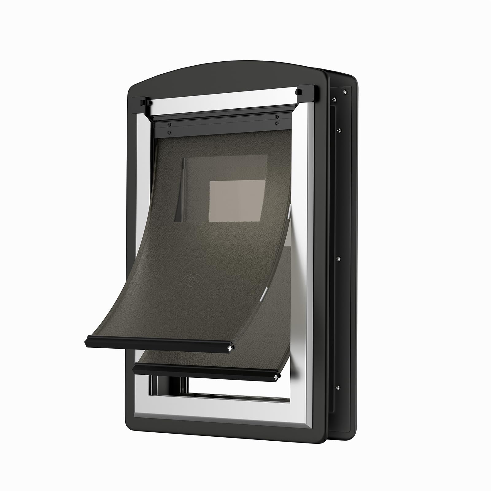 Sammak Large Dog Door For Interior And Exterior Door. Dog Door With Steel Frame And Telescoping Tunnel, Strong Magnetic Stripes 