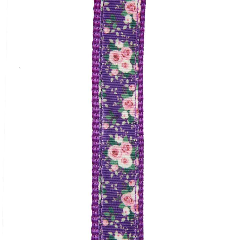 Yudote Floral Dog Collars Adjustable Nylon Collar With Quick Release Buckle For Female Male Dogs, Purple, Small