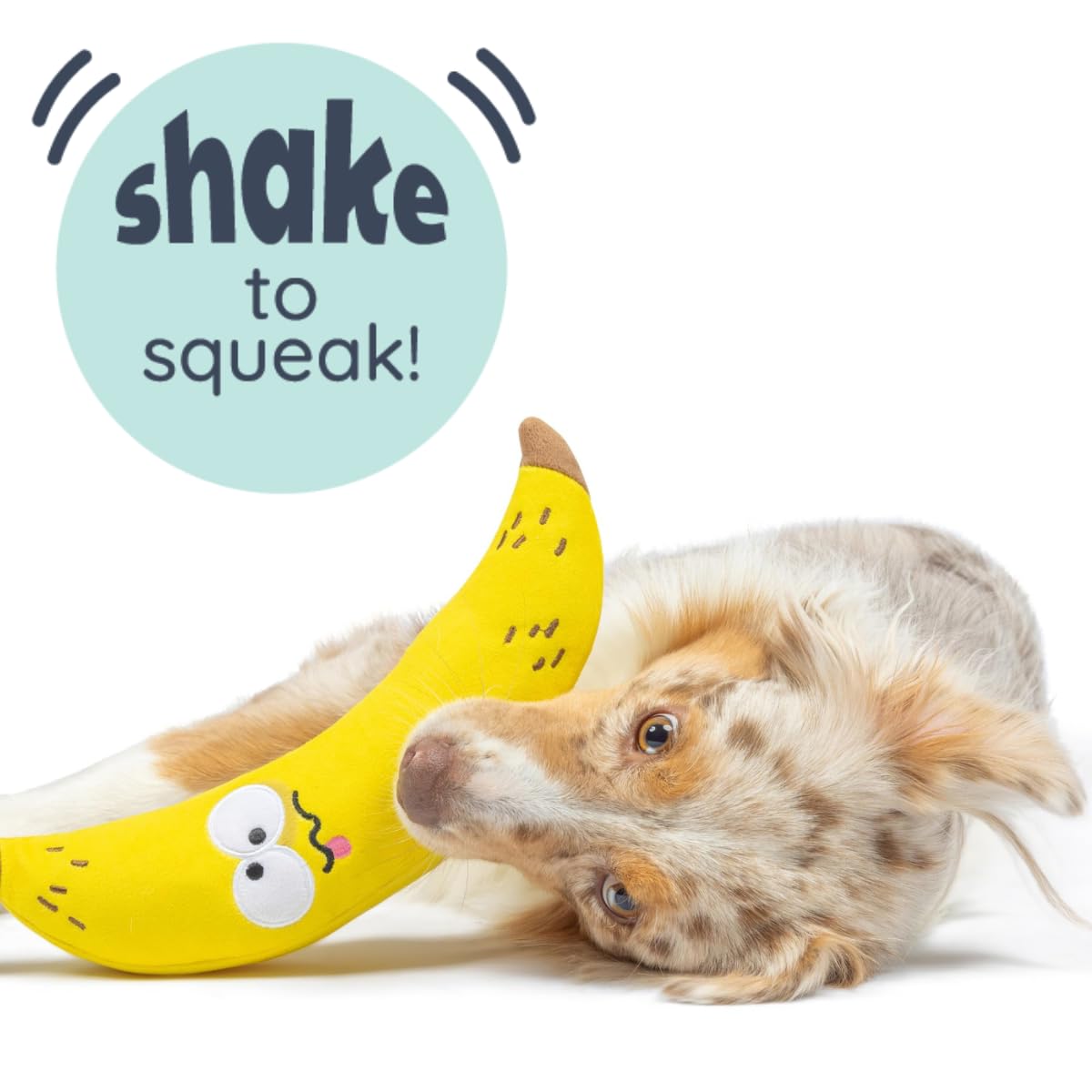 Huxley & Kent For Dogs - Bruiser Banana (Small) - Power Plush Dog Toy With Squeaker - Fun, Durable - H&K Squeaky Dog Toy