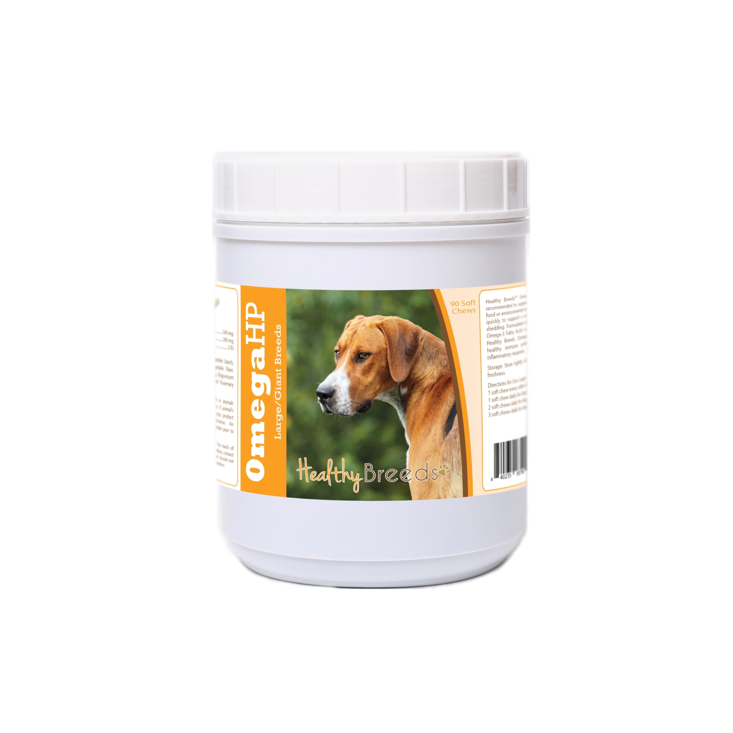 Healthy Breeds English Foxhound Omega HP Fatty Acid Skin and Coat Support Soft Chews 90 Count