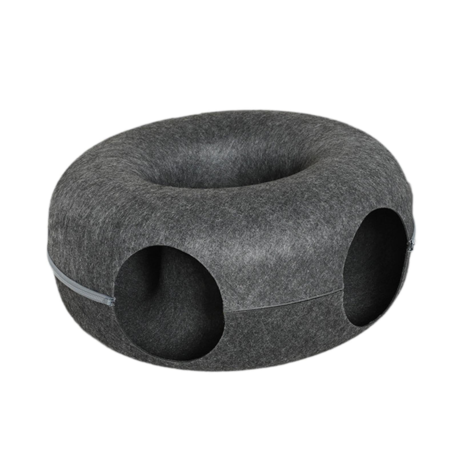 Calandis Cat Bed Play Tunnel Round Zip To Detachable Scratching Playing Hut For Bunny Dark Grey | Toys | Cat Supplies | Pet Supp