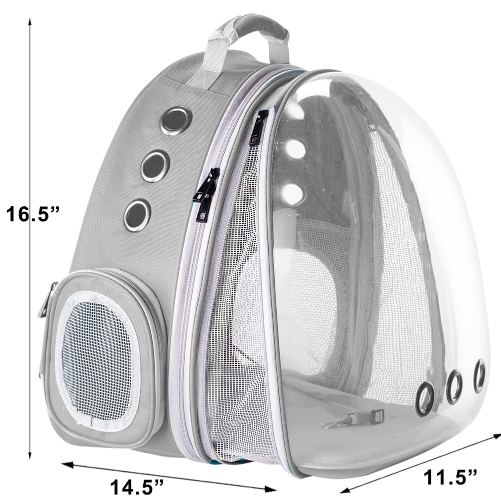 Front Expandable Cat Backpack, Fit up to 20 lbs, Space Capsule Bubble Window Pet Carrier Backpack for Large Fat Cat and Small Pu