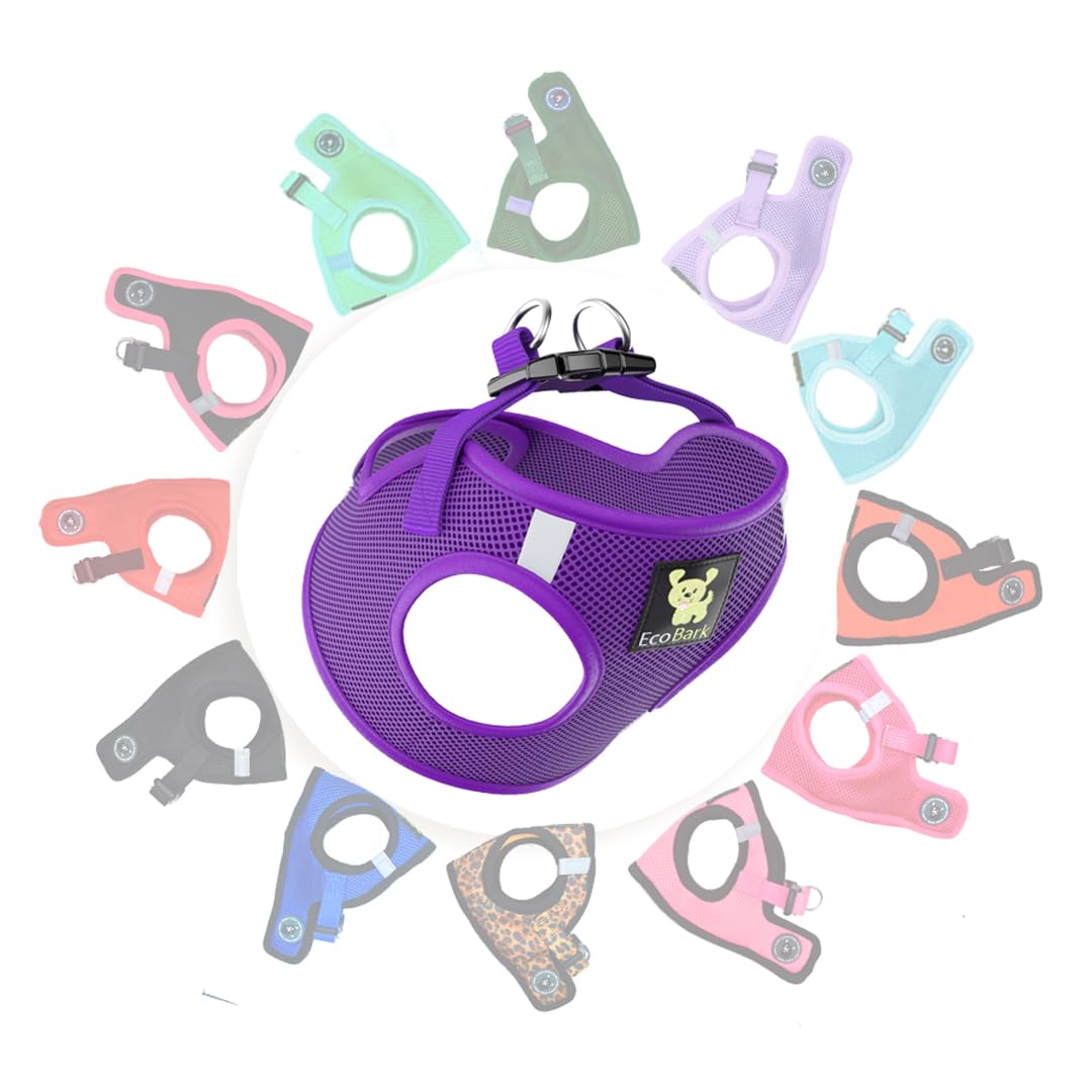 Ecobark Rapid Fastener Super Comfort Fully Adjustable Double Padded Step In Dog Harness (Xxs, Purple)