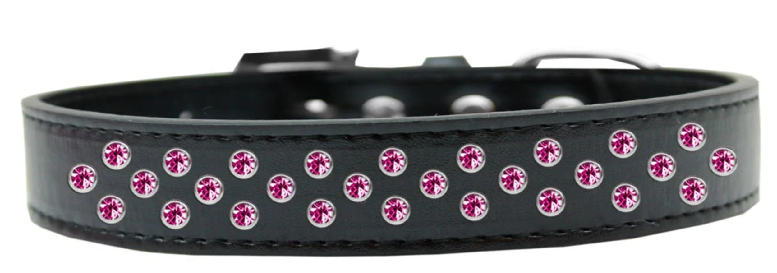 Dog, Puppy & Pet Fashion Collar, Bright Pink Crystal Rimsets Sprinkles Aqua 12