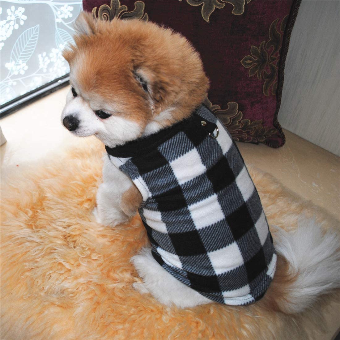 Pixriy Dog Sweater, Soft Fleece Vest With Leash Ring Pullover Jacket Winter Pet Dog Clothes For Puppy Small Dogs Cat Teddy Chihu