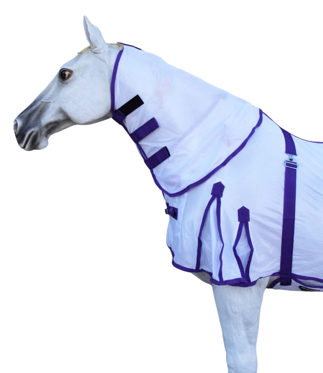 Challenger 66'' Horse Summer Mesh Scrim Sheet Full Neck Flysheet Bellyband Purple 73102