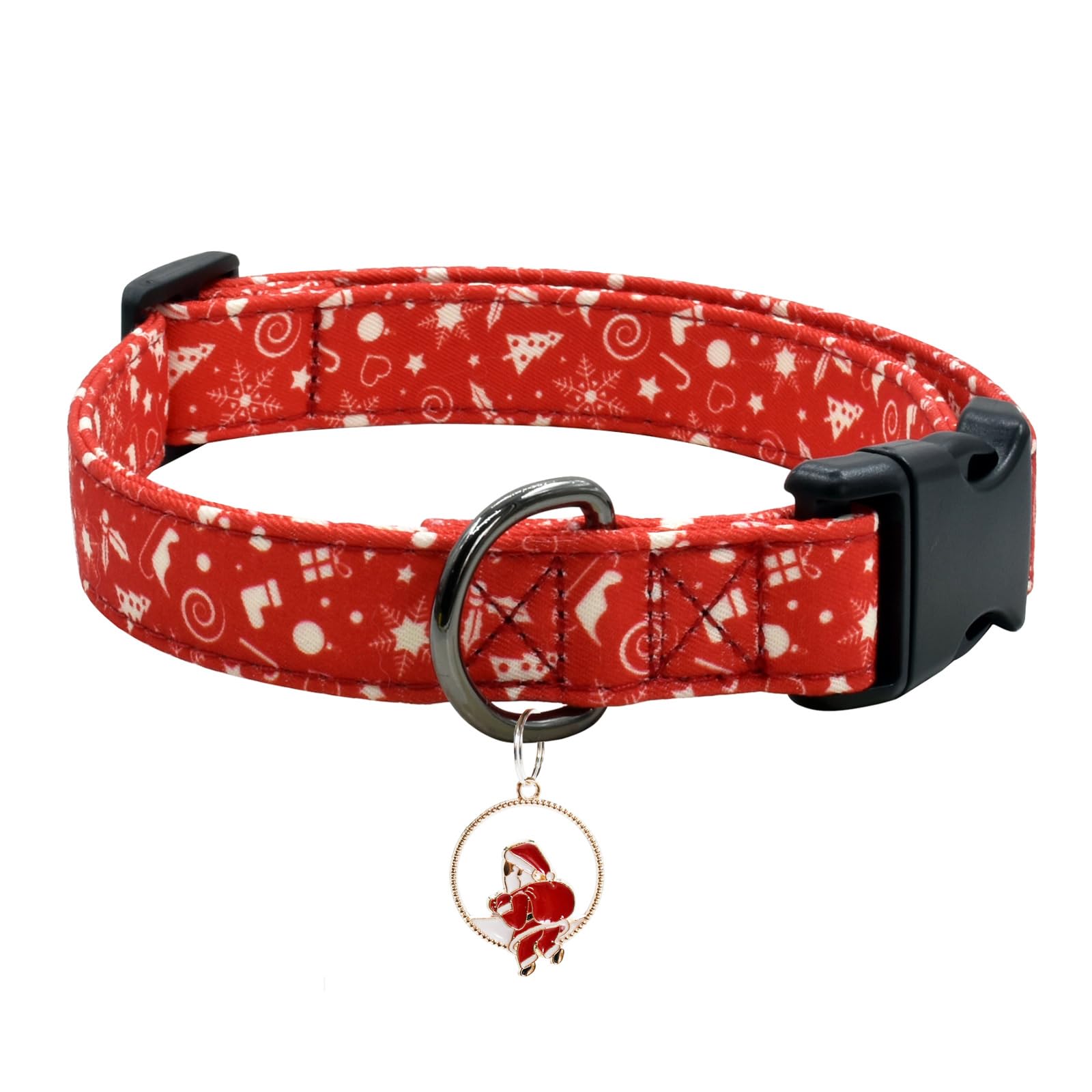 Christmas Dog Collar With Pendant, Durable And Soft Cotton Dog Collars For Small Large Female And Male Dogs Pets(Christmas S)