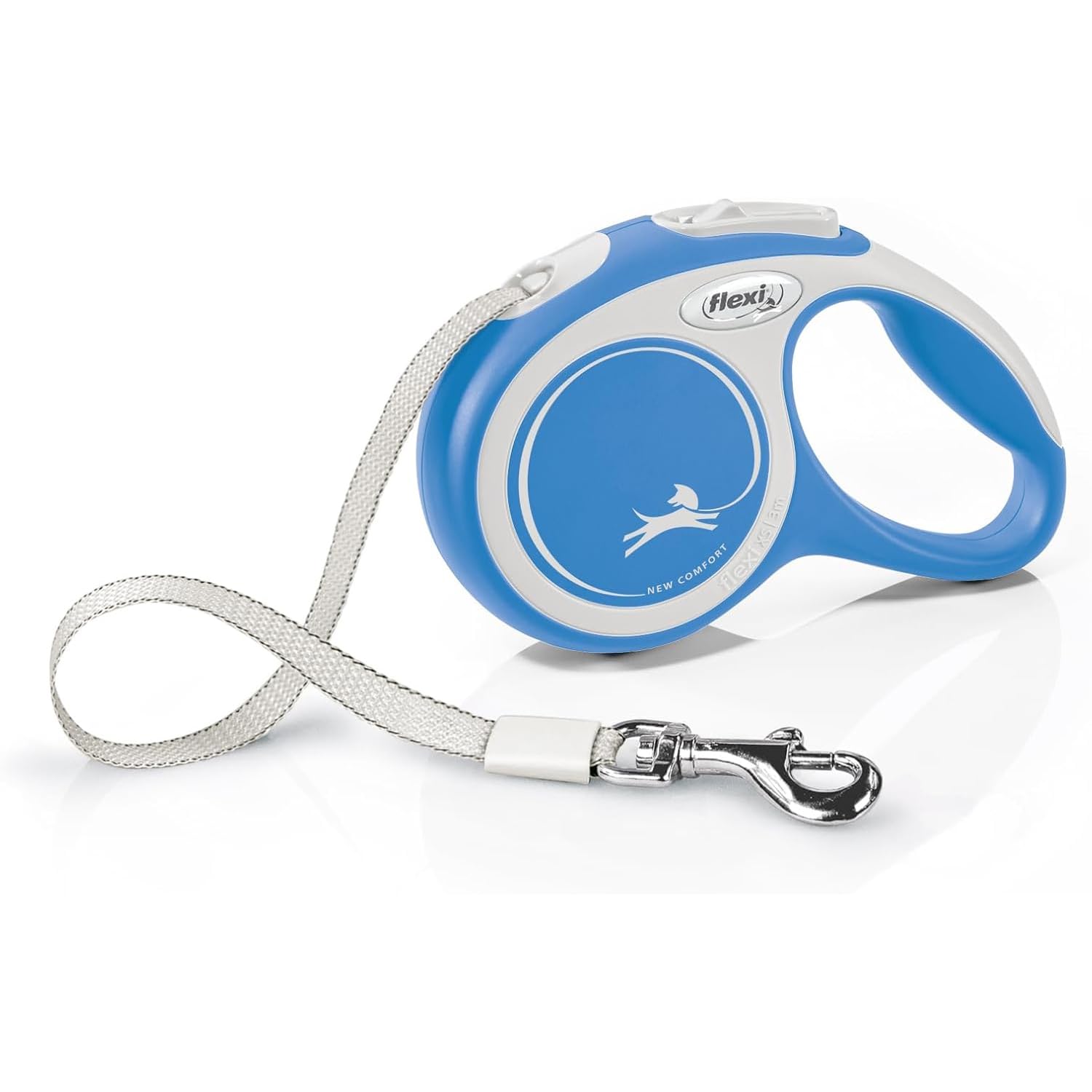 Flexi New Comfort Tape Retractable Dog Leashes For Extra Small Dogs Upto 26 Lbs. - 10 Ft., Blue | Tangle Free Pet Walking Leash 