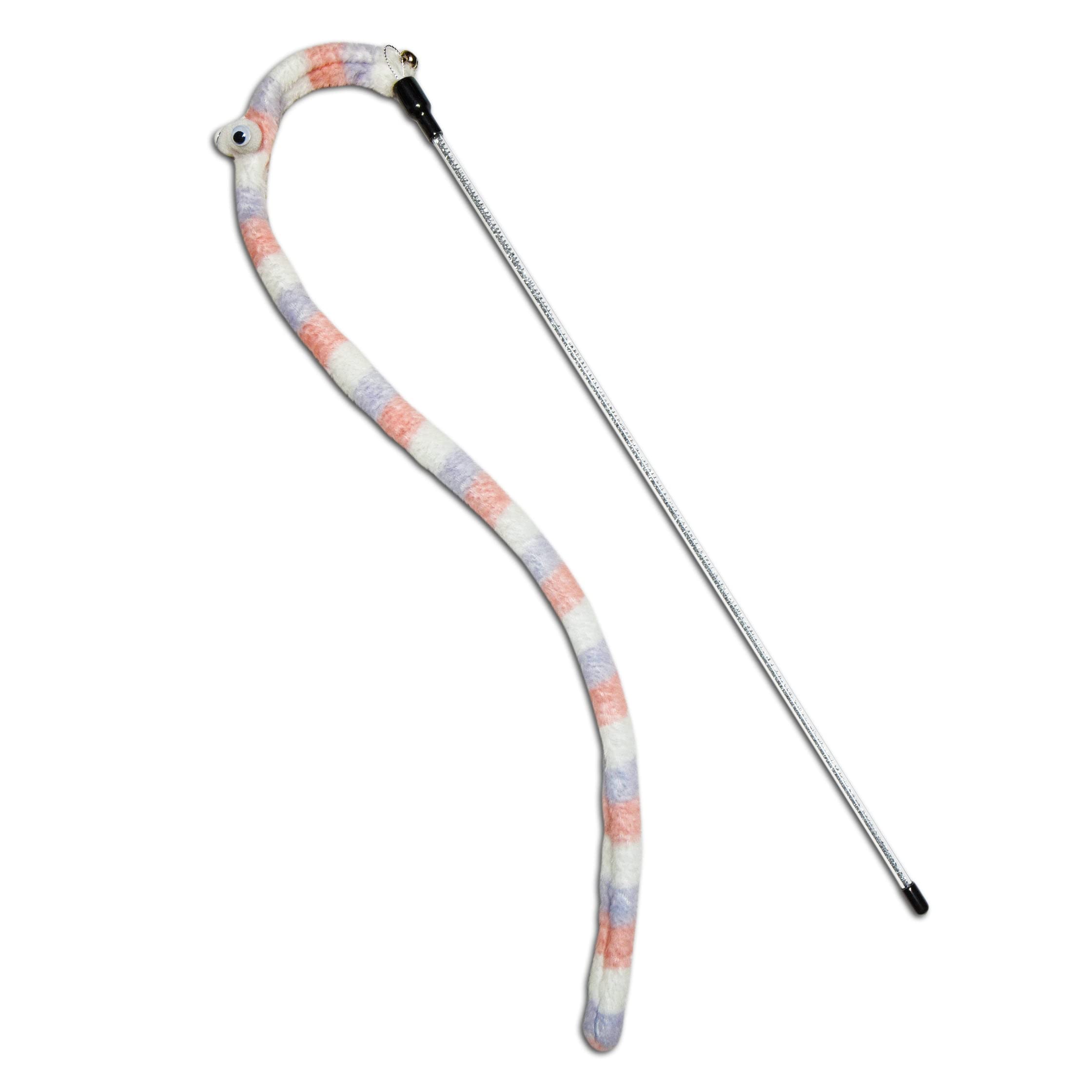 Touchcat 'Worm-Tail' Cat Teaser with Durable Glittered Cat Wand for Premium Cat Chaser Engaging Fun