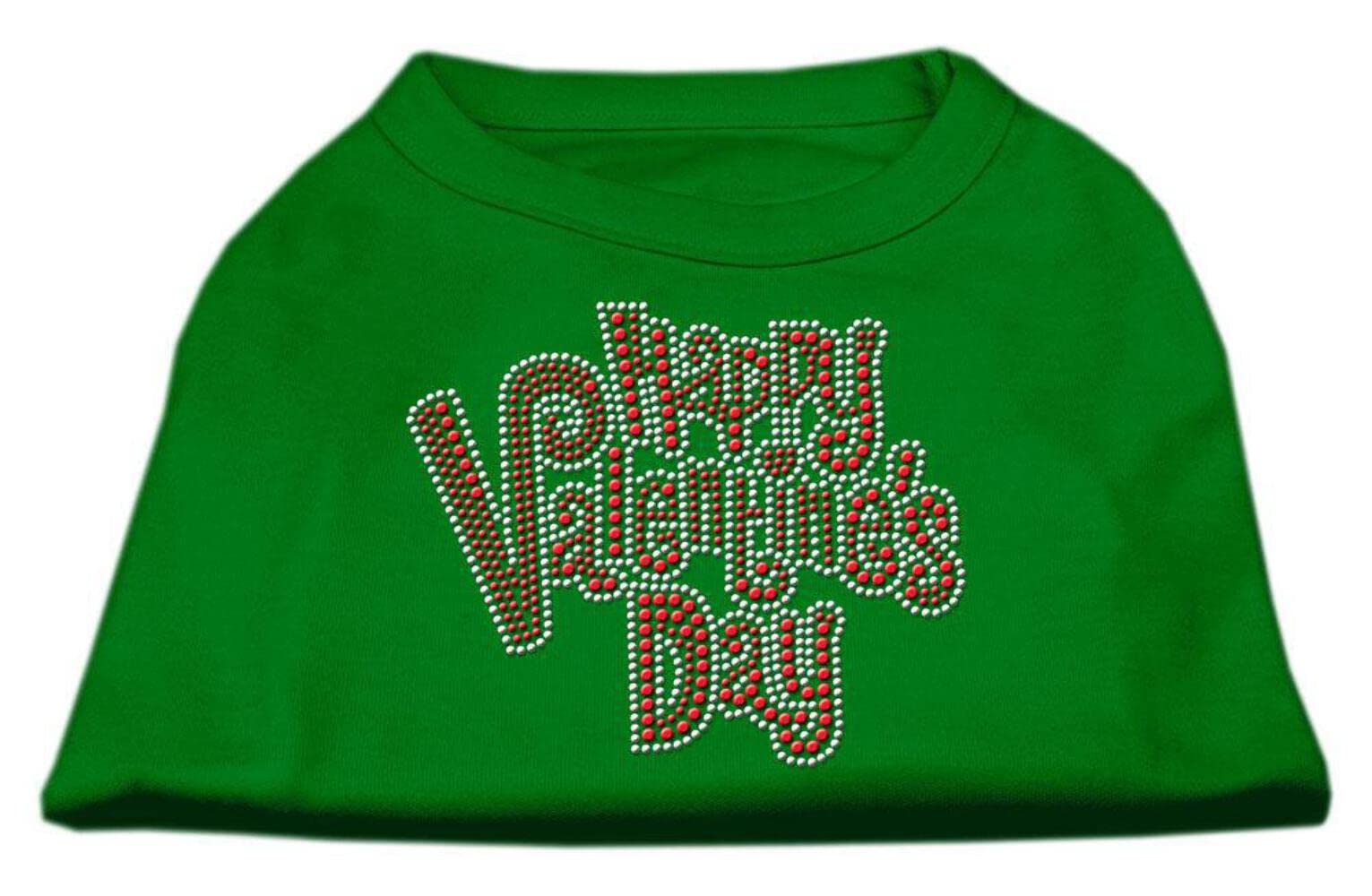 Mirage Pet Products Happy Valentines Day Rhinestone Dog Shirt, Small, Emerald Green
