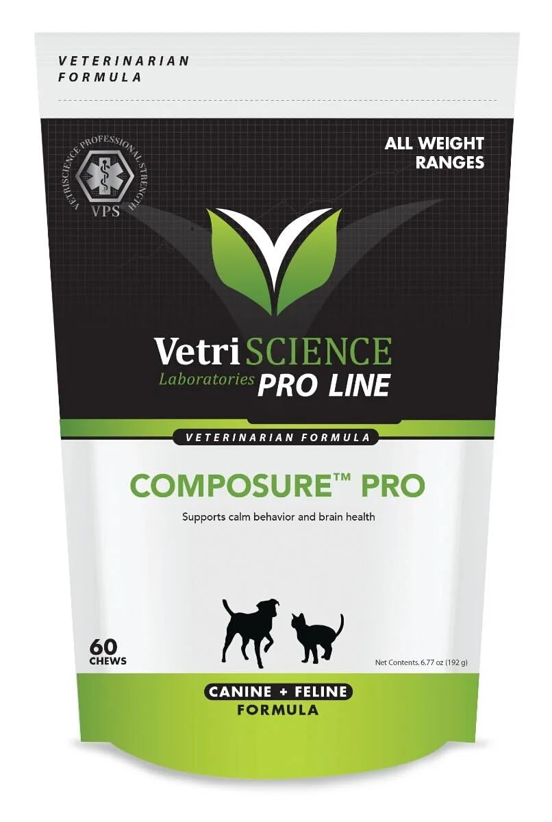 VETRISCIENCE Pro Composure Pro Calming Supplement - Dog + Cat, 60 Chews