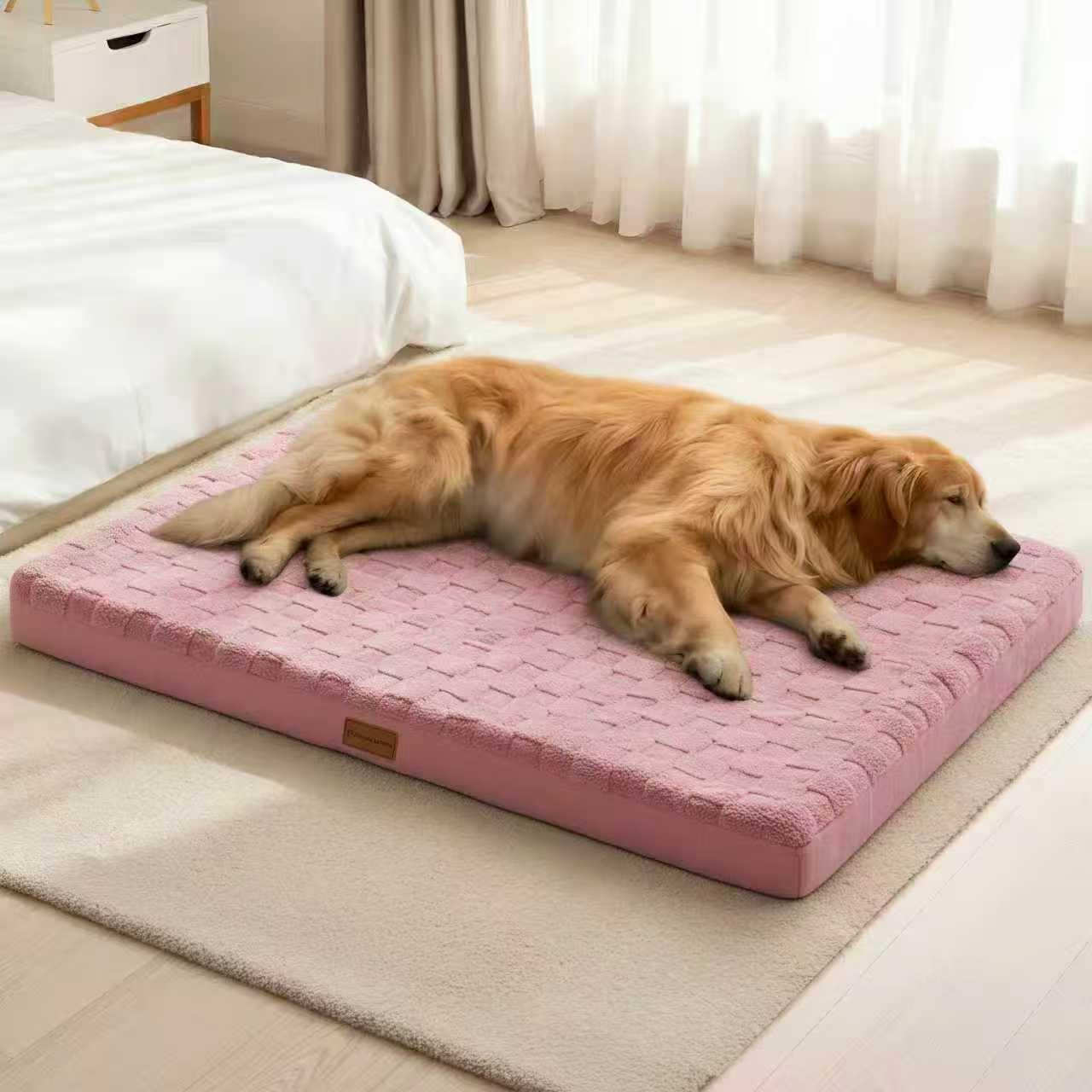 Patas Lague Orthopedic XL Dog Bed Large Sized Dog 48X30, Waterproof Soft Comfortable Egg Crate Foam Large Pet Beds Crate Mat