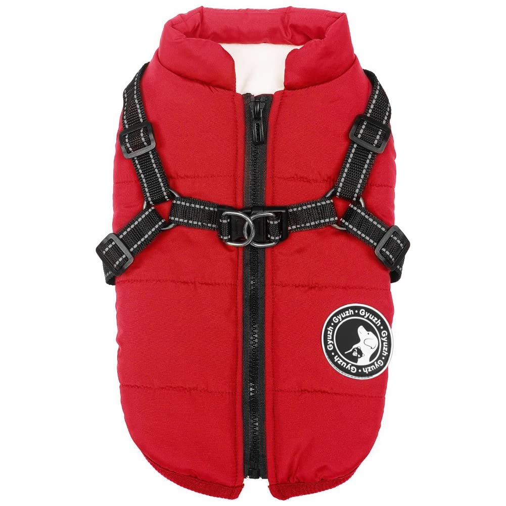 Gyuzh Dog Coat With Harness Winter Dog Coat Fleece Dog Jacket Waterproof Dog Coat Zipper Dog Jacket Puppy Coat Small Dog Clothes Dog Coat With Reflective Harness For Smal Medium Large Dogs