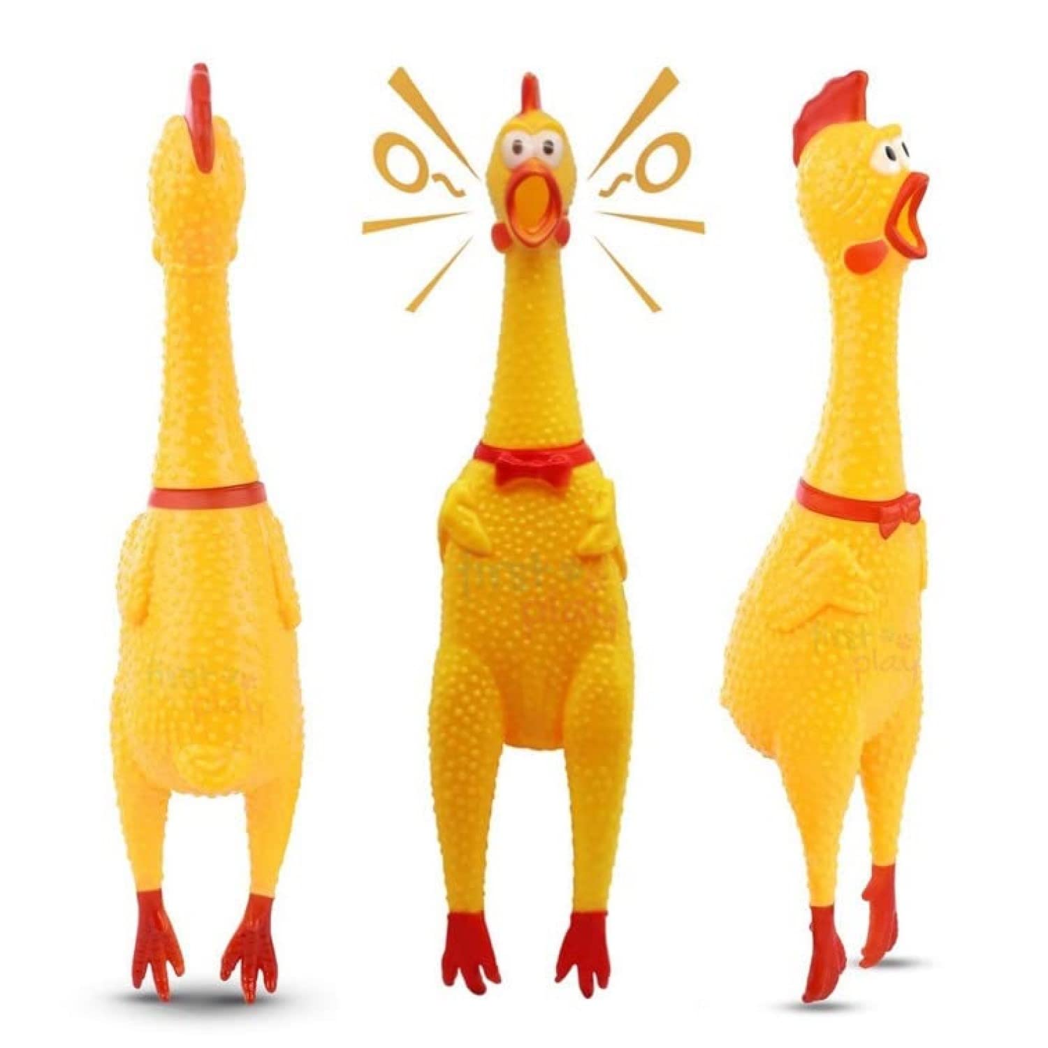 Psk Pet Mart Squawking Chicken Rubber Squeeze Dog Toys With Sound Bpa Free Chemical Free Squeaky And Screaming Chicken Toy For P