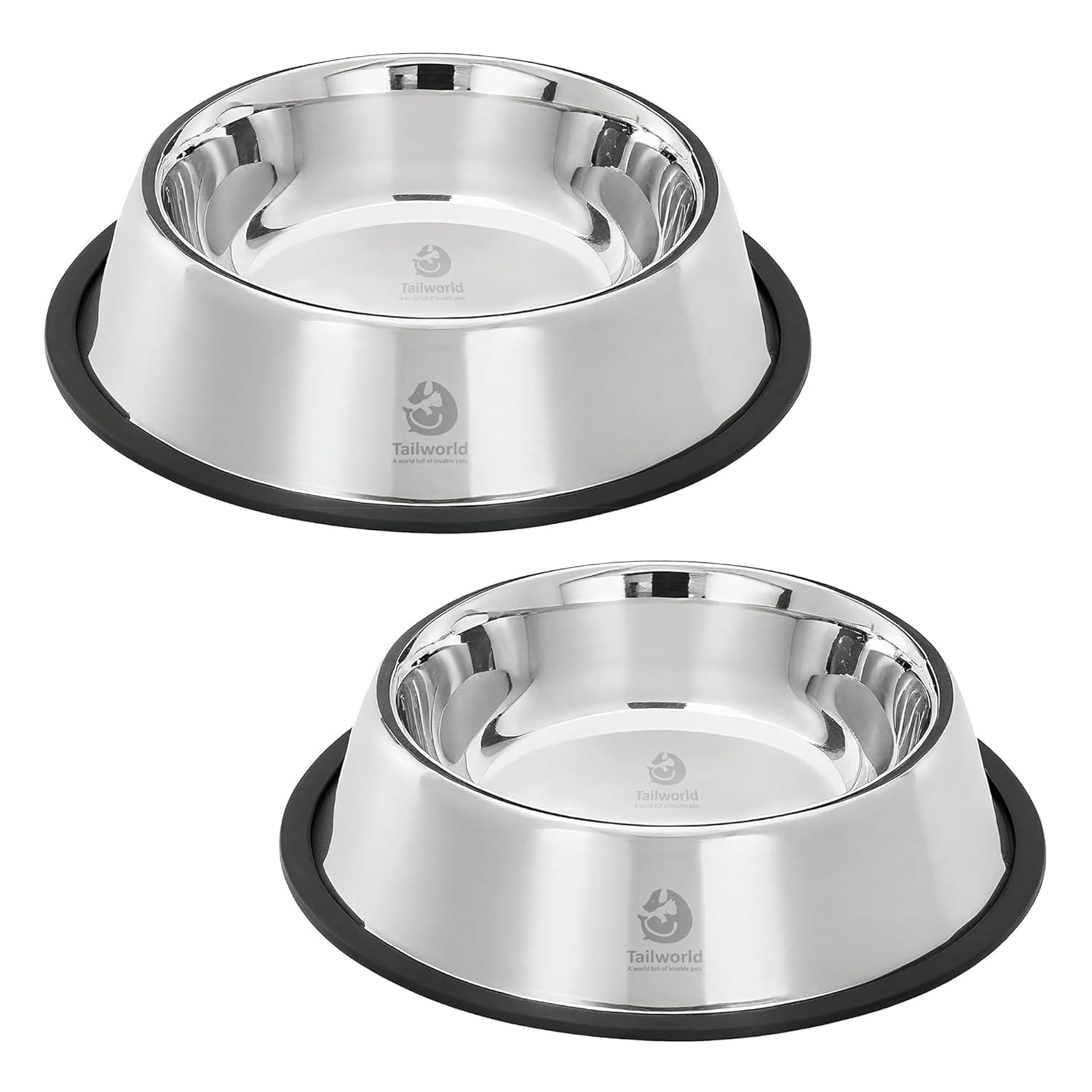 Tailworld Feeding Bowl 1450Ml | Stainless Steel | For Dogs & Cats | Durable & Lightweight Feel | Scratch And RustFree | NonSli