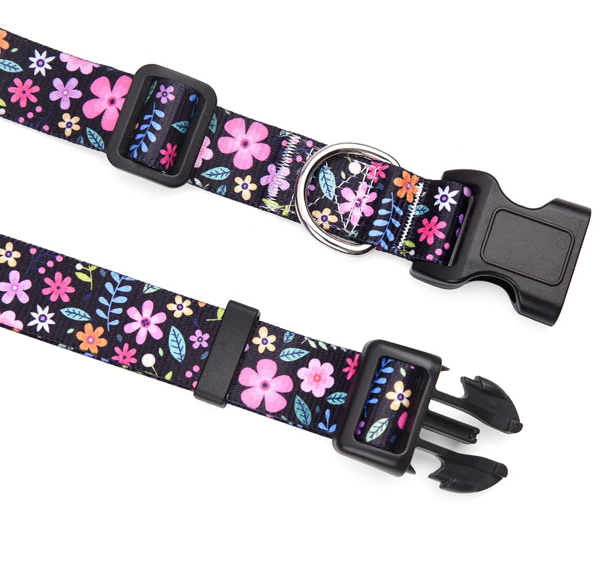 Mihqy Dog Collar With Bohemia Floral Tribal Geometric Patterns - Soft Ethnic Style Collar Adjustable For Small Medium Large Dogs(Floral,L)
