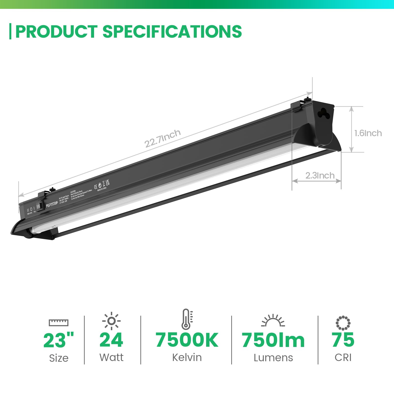 Reptitrip T5 10.0 Uvb Reptile Light With 24W Fixture, Adjustable Brightness, 23-Inch Uvb Light For Reptiles, For Bearded Dragon