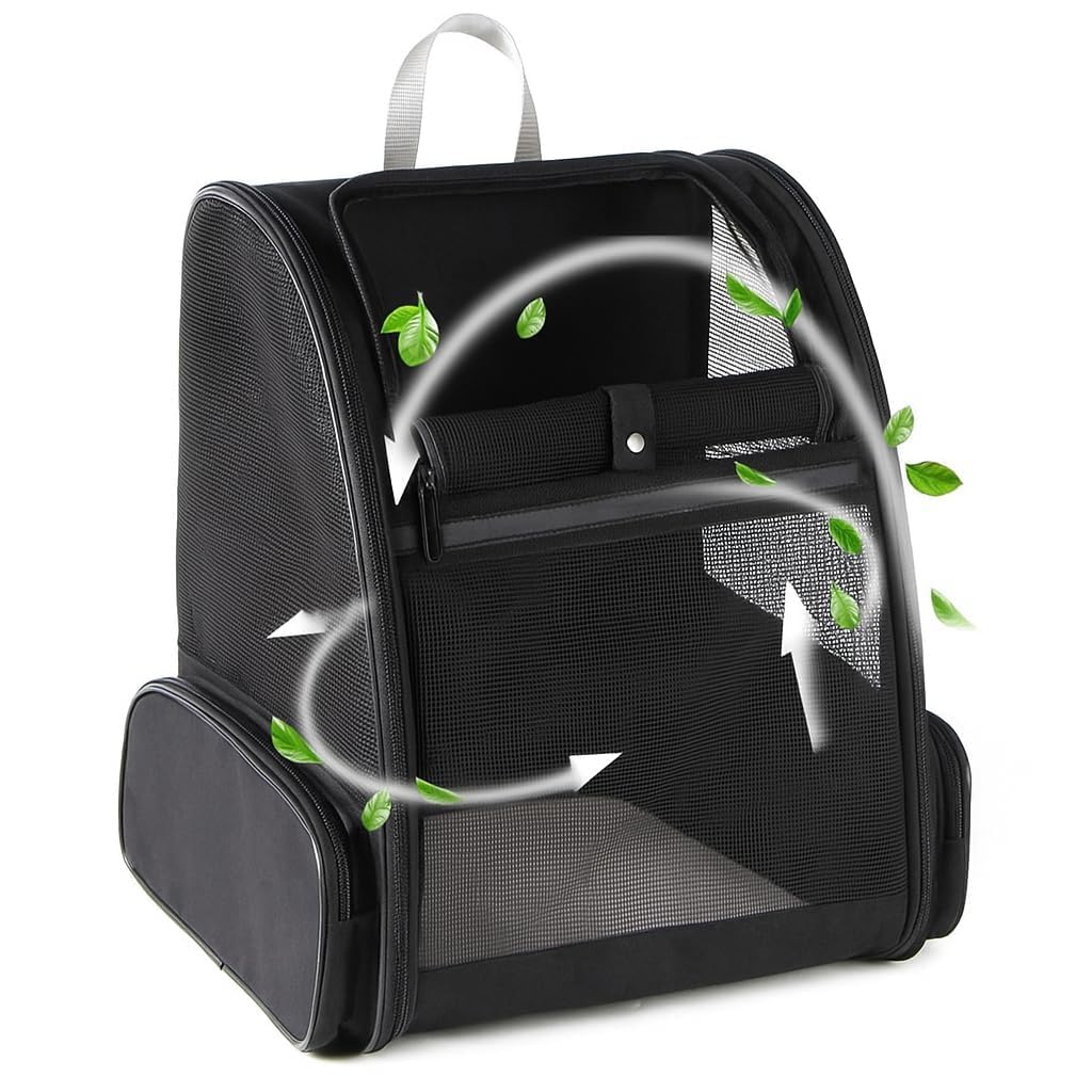 Pet Carrier Cat Bag, Portable Expandable Dog & Cat Carrier Backpack, Breathable Cat Carrier Large Space Bubble Pet Backpack for