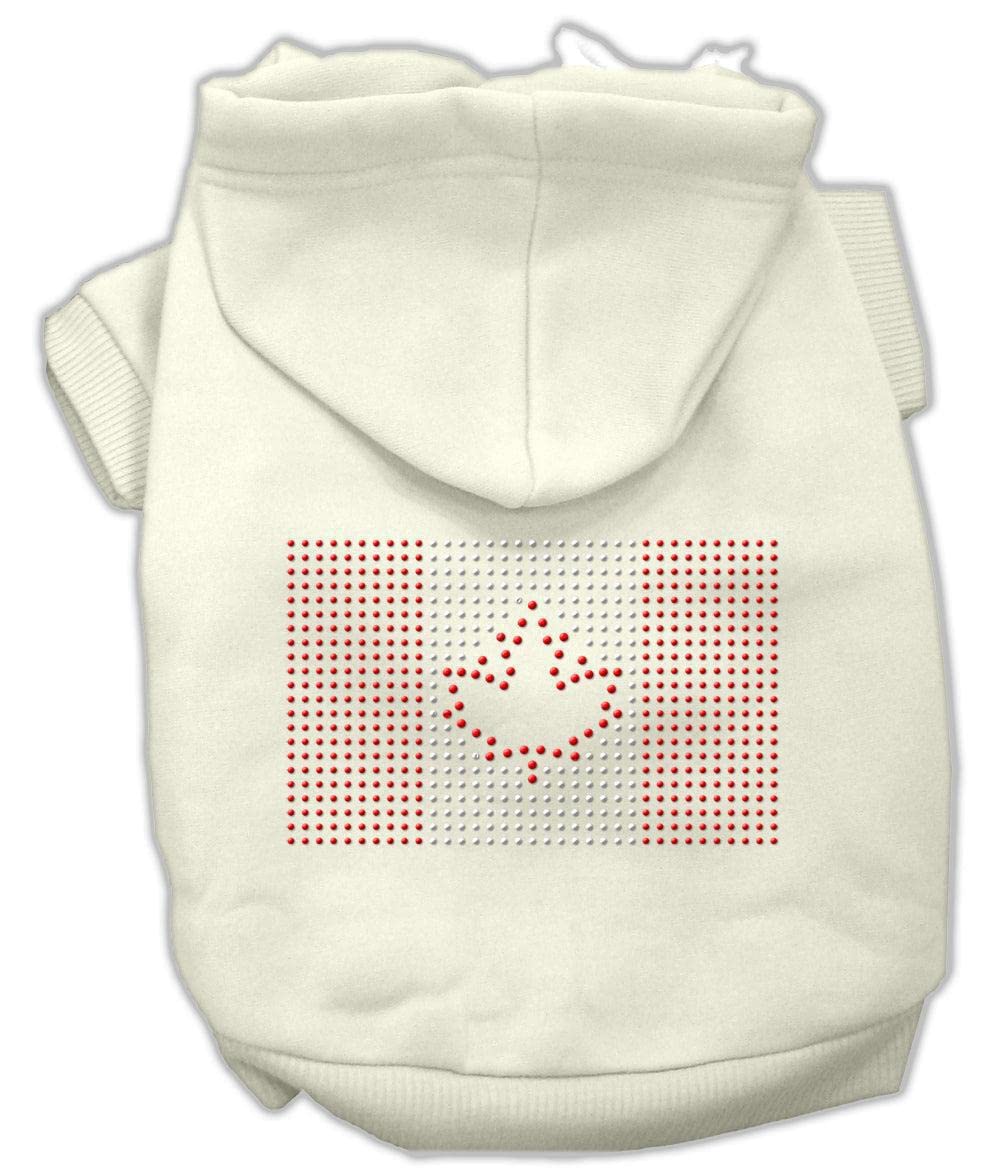 Pet, Dog & Cat Hoodie Rhinestone, "Canadian Flag" Black 3XL (25-35 lbs.)