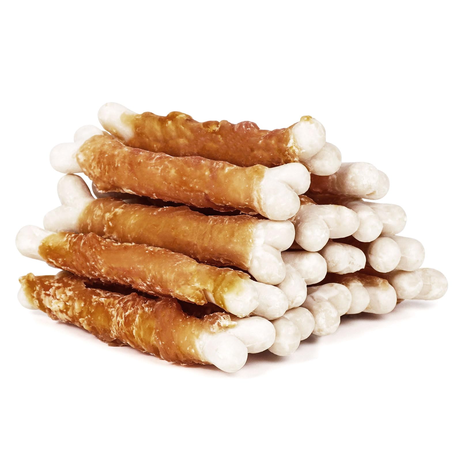 MON2SUN Dog Treats, Chicken Wrapped Calcium Bones Without Rawhide, 4 Inch Training Treats for Teeth Cleaning and Fresh Breath, C