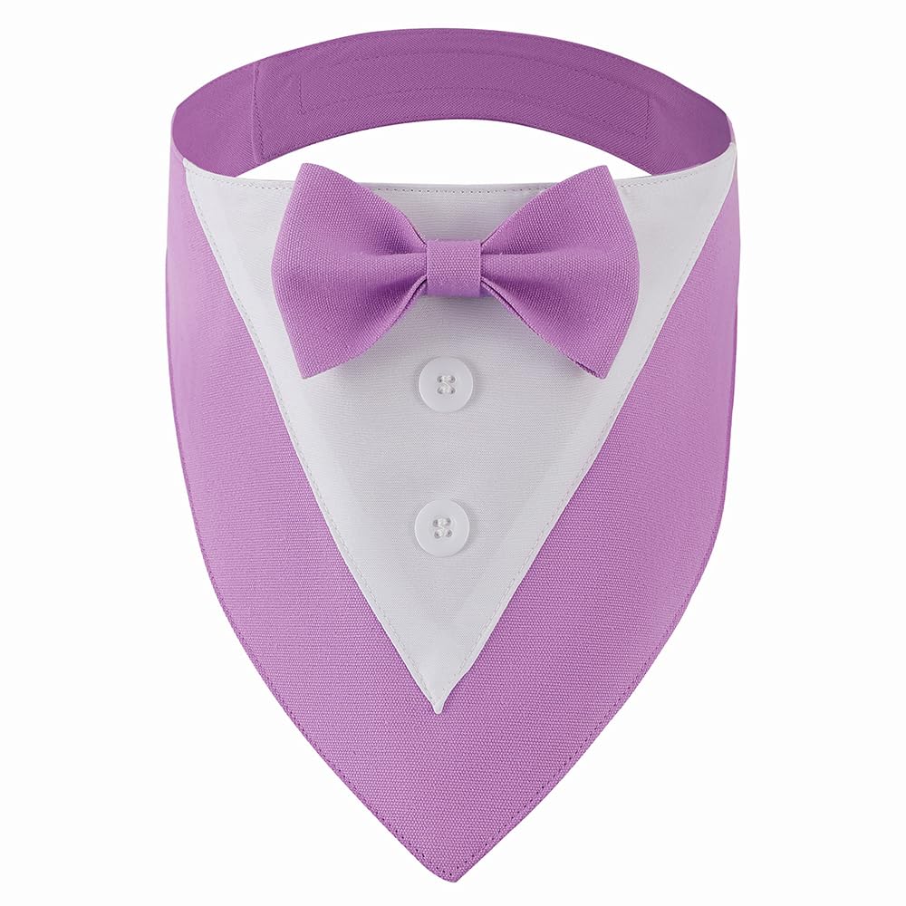 Bnibol Dog Tuxedo Collar For Wedding Engagement And Birthday, Formal Bandana Suit Tux Costume With Bow Tie And Adjustable Buckle