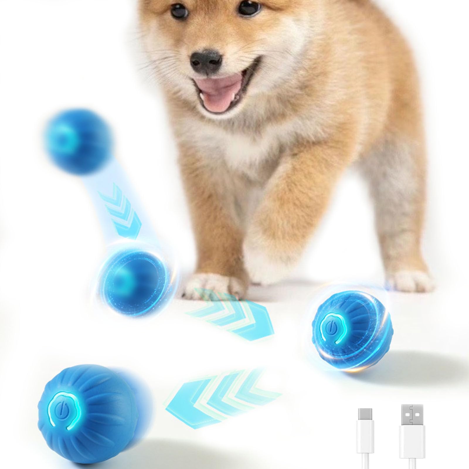 Trumoon Automatic Bouncing Ball Toy For Small And Medium Dog, Motion Moving Ball For Dog, Durable Motion Activated Automatic Rol