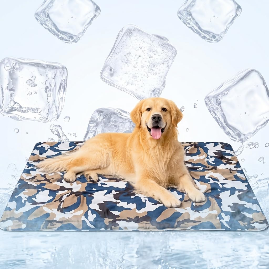 UNIQUE PET COLLECTION Mat for Dogs, Army Print, Extra Large, Pressure, No Refrigeration Needed, Indoor Use, 90 x 75 cm