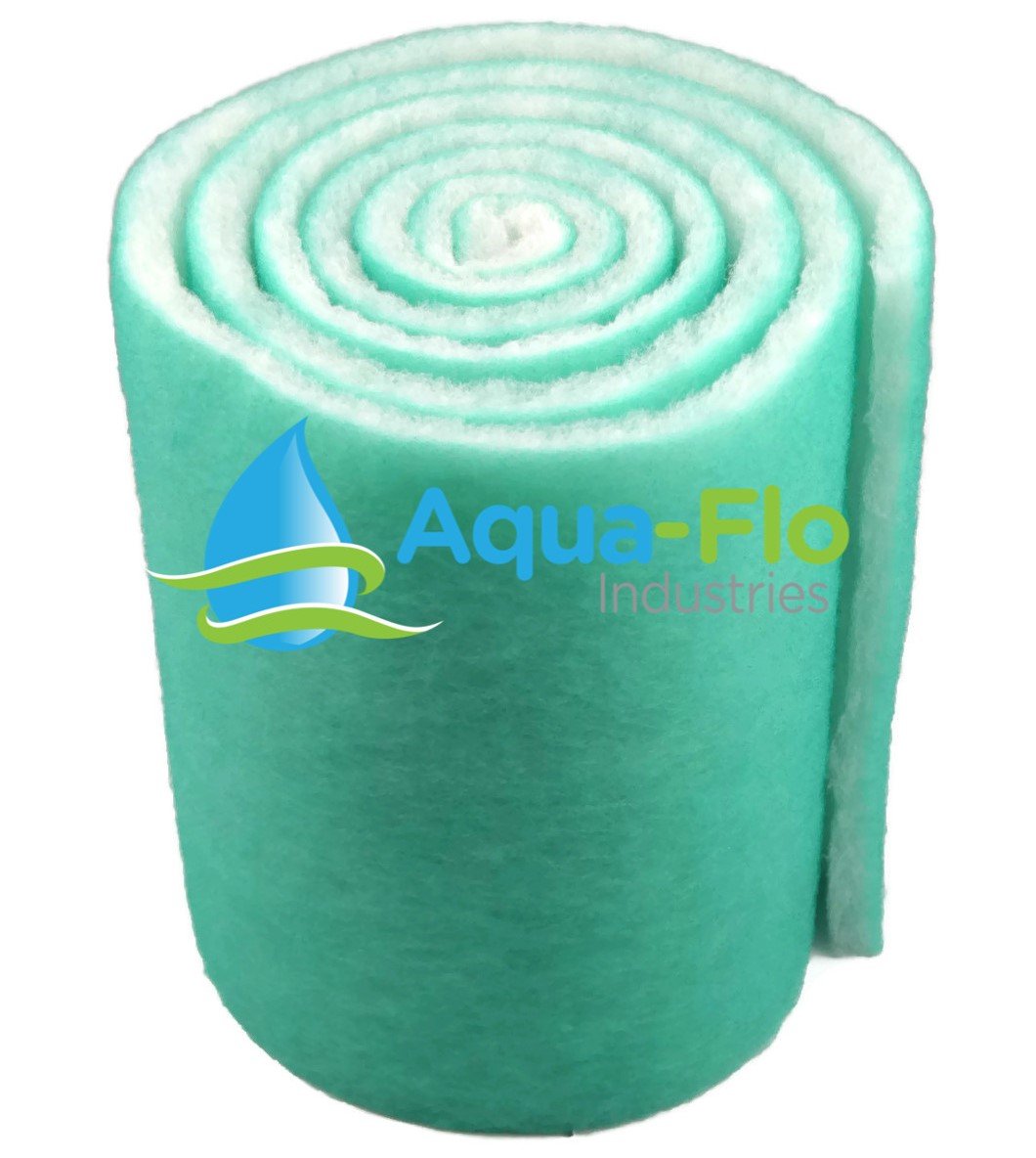 Aqua Flo 18' Pond & Aquarium Filter Media, 120' (10 Feet) Long X 1' Thick (Green/White)