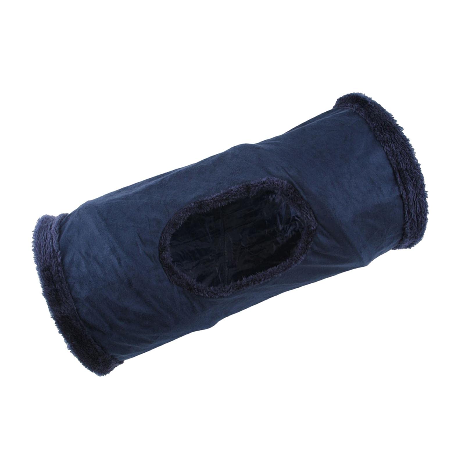 Ujeavette Cat Tunnel Running Interactive Toys Built In Crinkle Paper For Indoor Cats Dark Blue