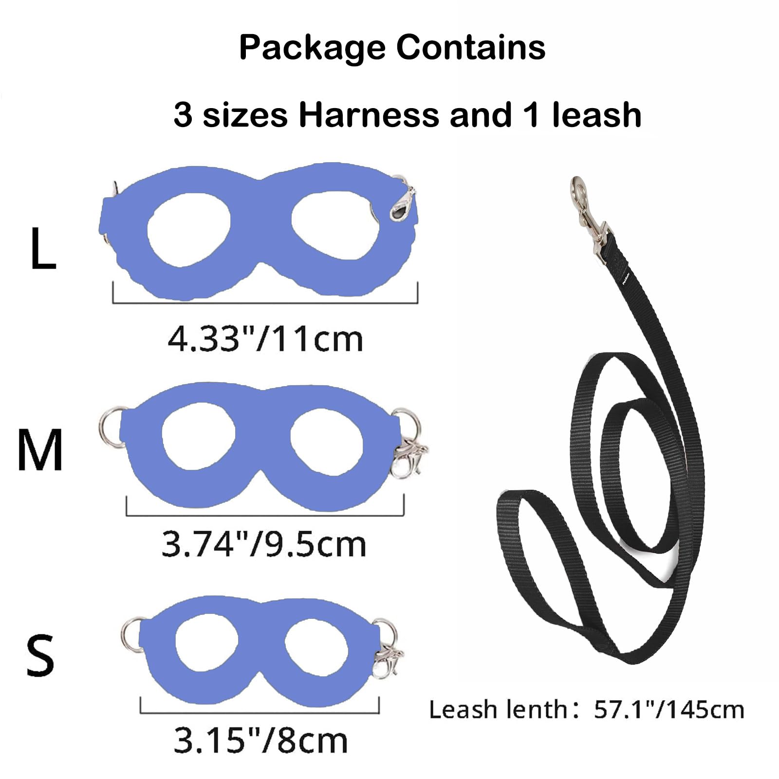 3 Pack Sugar Glider Harness And Leash Set Small Animal Training Walking Vest For Squirrel Hamster Rat Blue