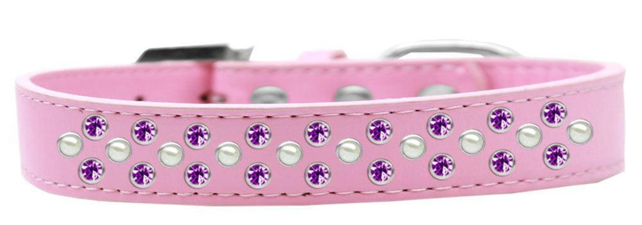 Dog, Puppy & Pet Fashion Collar, Pearl and Purple Crystal Rimsets Sprinkles Red 18