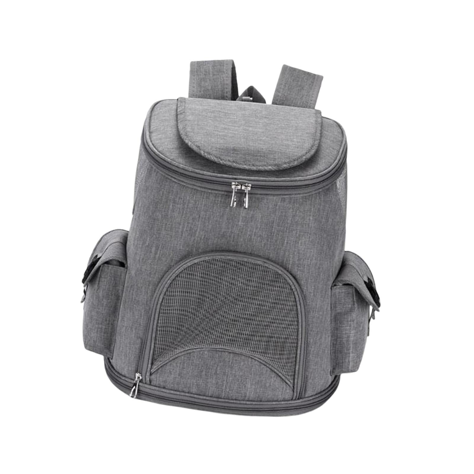 MYADDICTION Pet Carrier Backpack Adjustable Strap Pet Travel Bag for Camping Outdoor Dog Grey 14lb