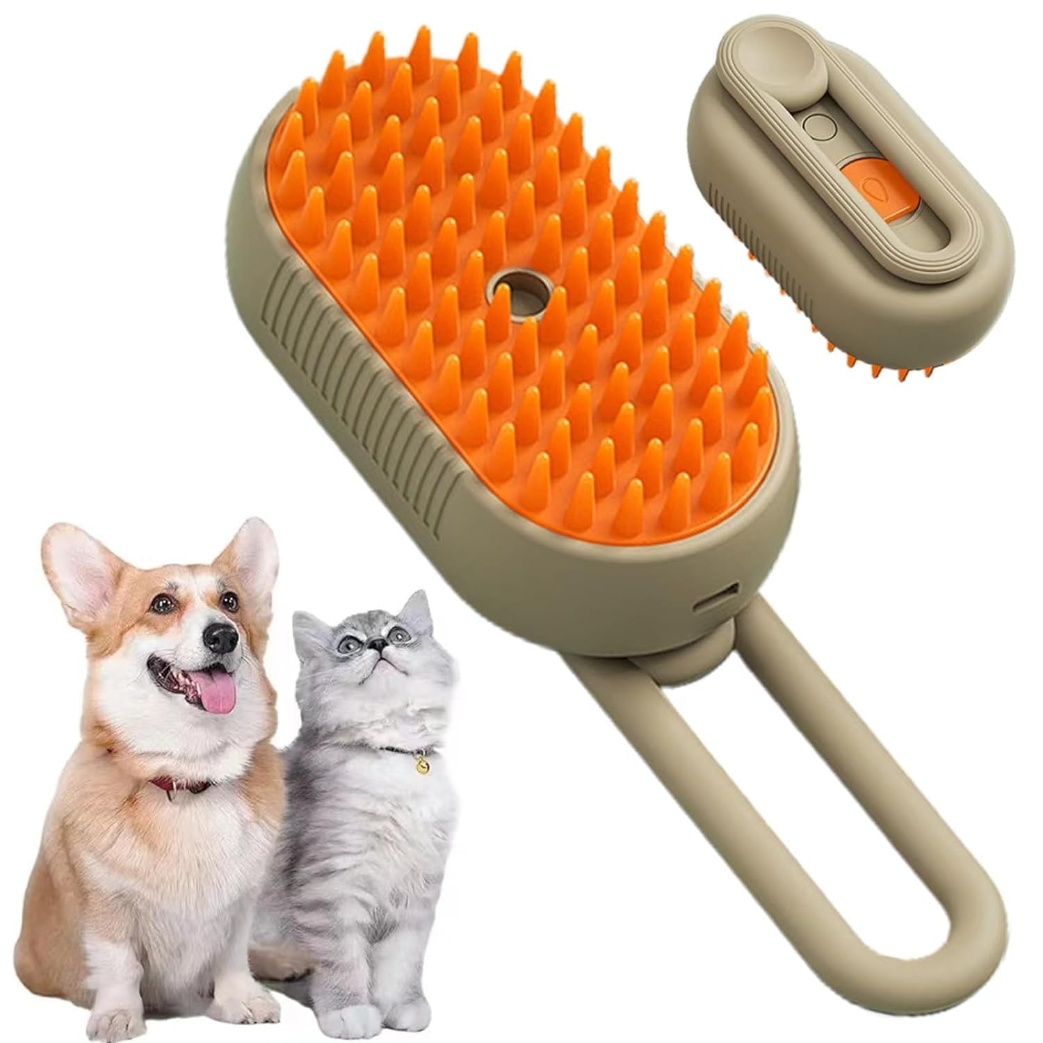 3 In1 Pet Steam Brush  OneTouch Spray Pet Hair Removal Tool 360Rotating Handle Cat Brush With Steam Silicone Massage Comb Cat 