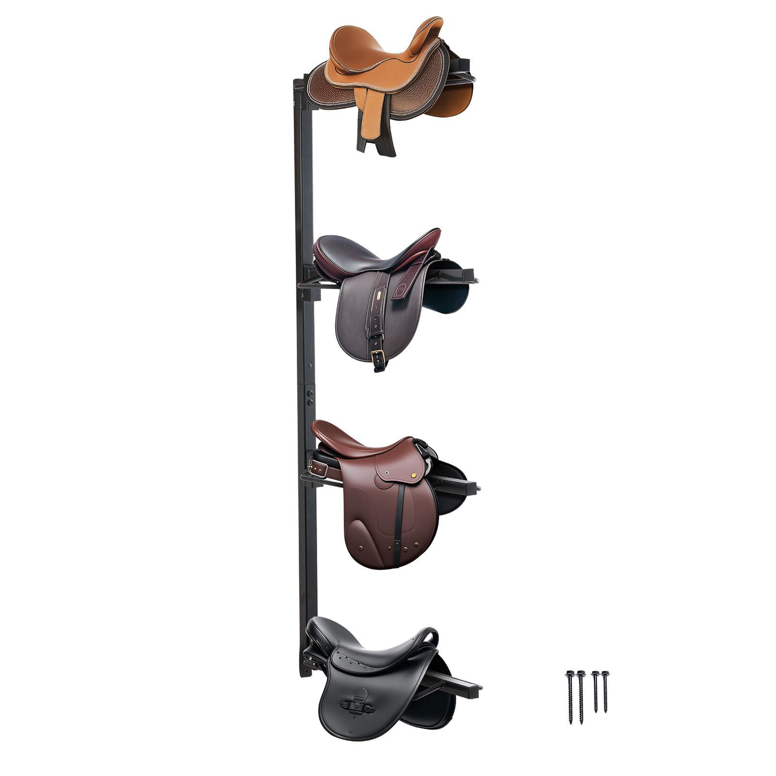 VEVOR Wall Mount Saddle Rack, 24 x 7 x 52 in, Four Tiers Horse Saddle Storage Rack, Heavy Duty Equestrian Western and English Sa