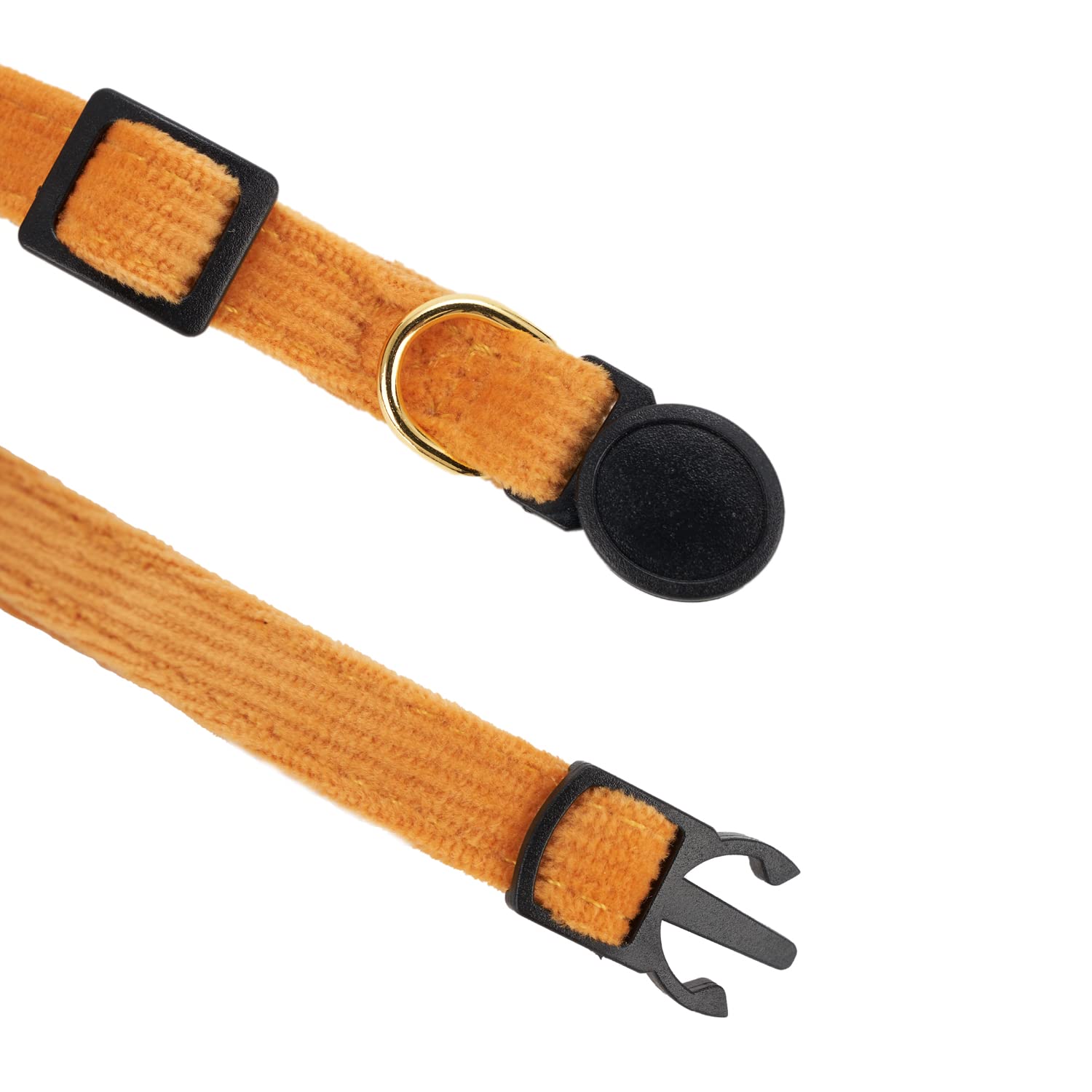 Petiry 2 Pack Soft Corduroy Cat Collar, Plaid Pattern, With Bell And Bowtie, Safety Breakaway Clasp, Adjustable For And Cats.(Ad