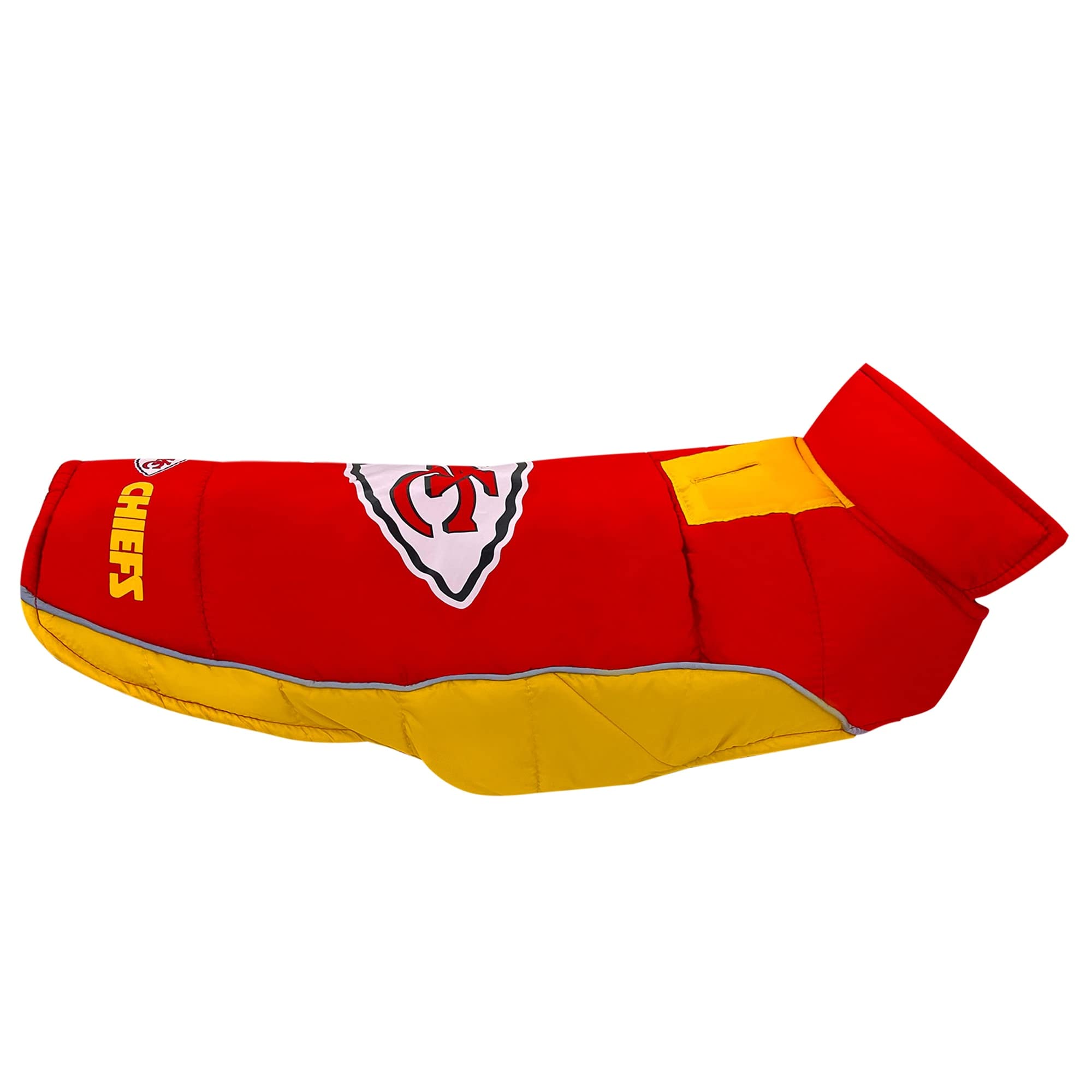 Nfl Kansas City Chiefs Puffer Vest For Dogs & Cats, Size Medium. Warm, Cozy, And Waterproof Dog Coat, For Small And Large Dogs/C