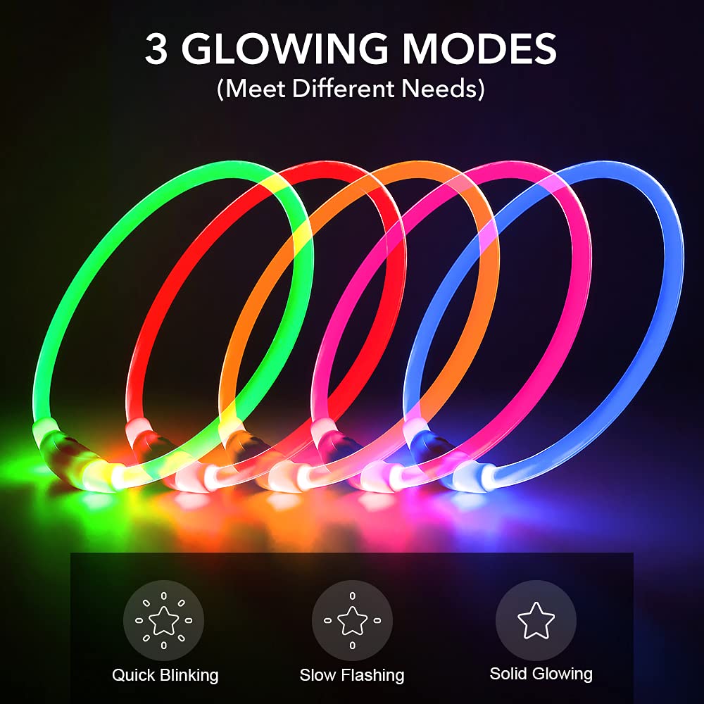 Bseen Led Dog Collar, Usb Rechargeable Glowing Pet Collar, Tpu Cuttable Dog Safety Lights For Small Medium Large Dogs (Orange),7