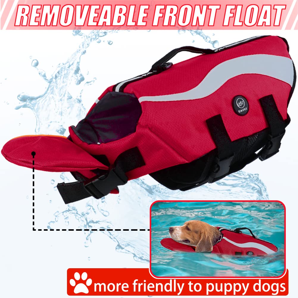 Emust Dog Life Vests, Adjustable Dog Life Jackets For Small Dogs With Enhanced Buoyancy, Small Swim Vest With Durable Rescue Han