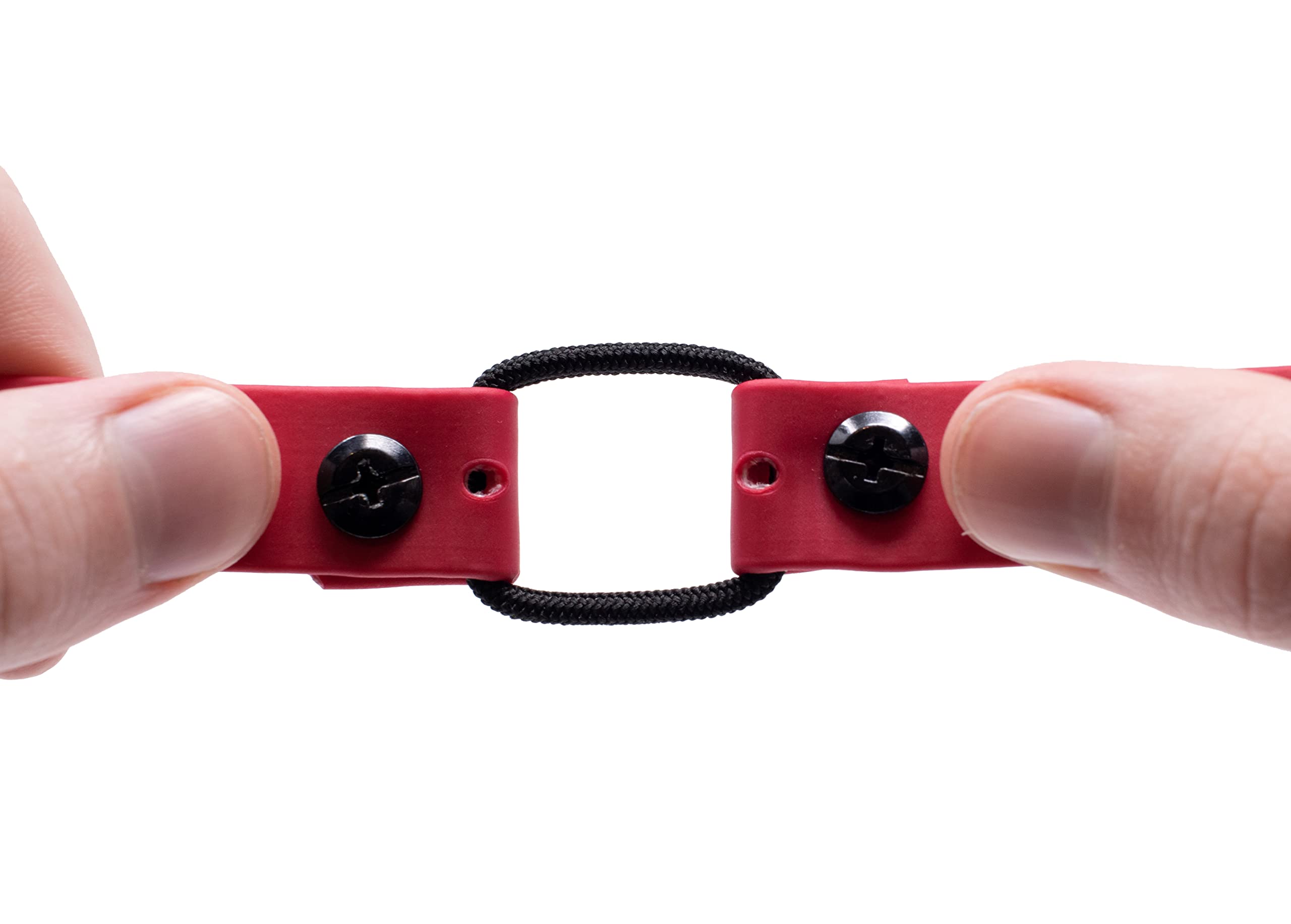 Educator Dog Mini Double Bungee Dog Collar, Biothane, Waterproof, Odorproof, Metal Buckle And D Ring With Two Comfort Loops, Adjustable For Custom Fit, 3/4-Inch, Red