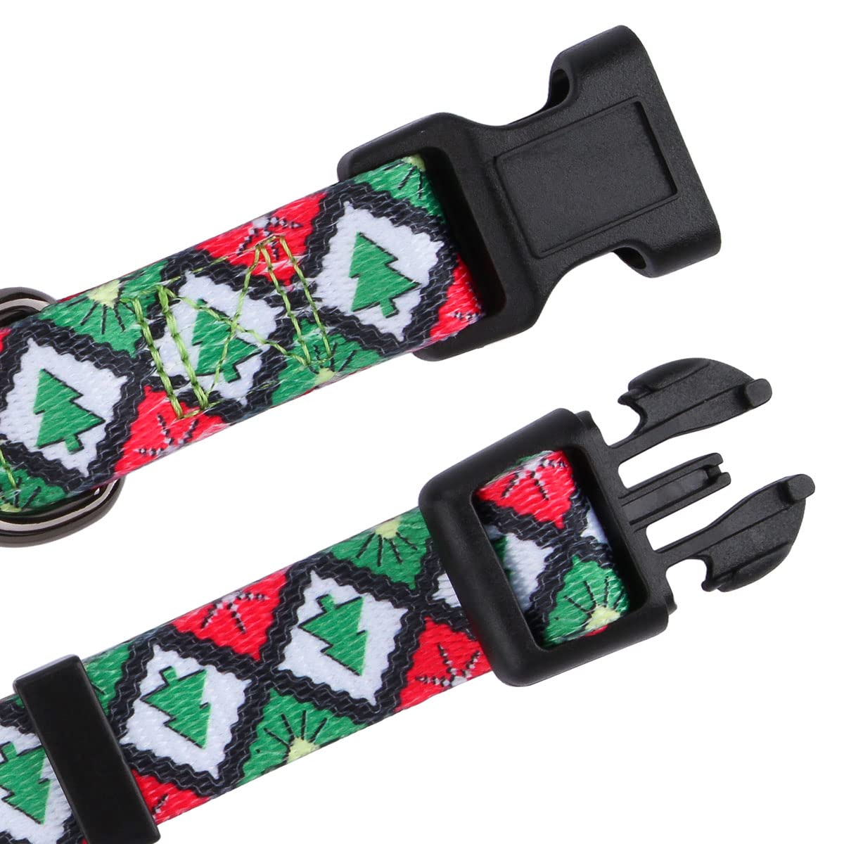 Rhea Rose Christmas Dog Collars Green Christmas Tree Pattern Holiday Festival Green Tree S