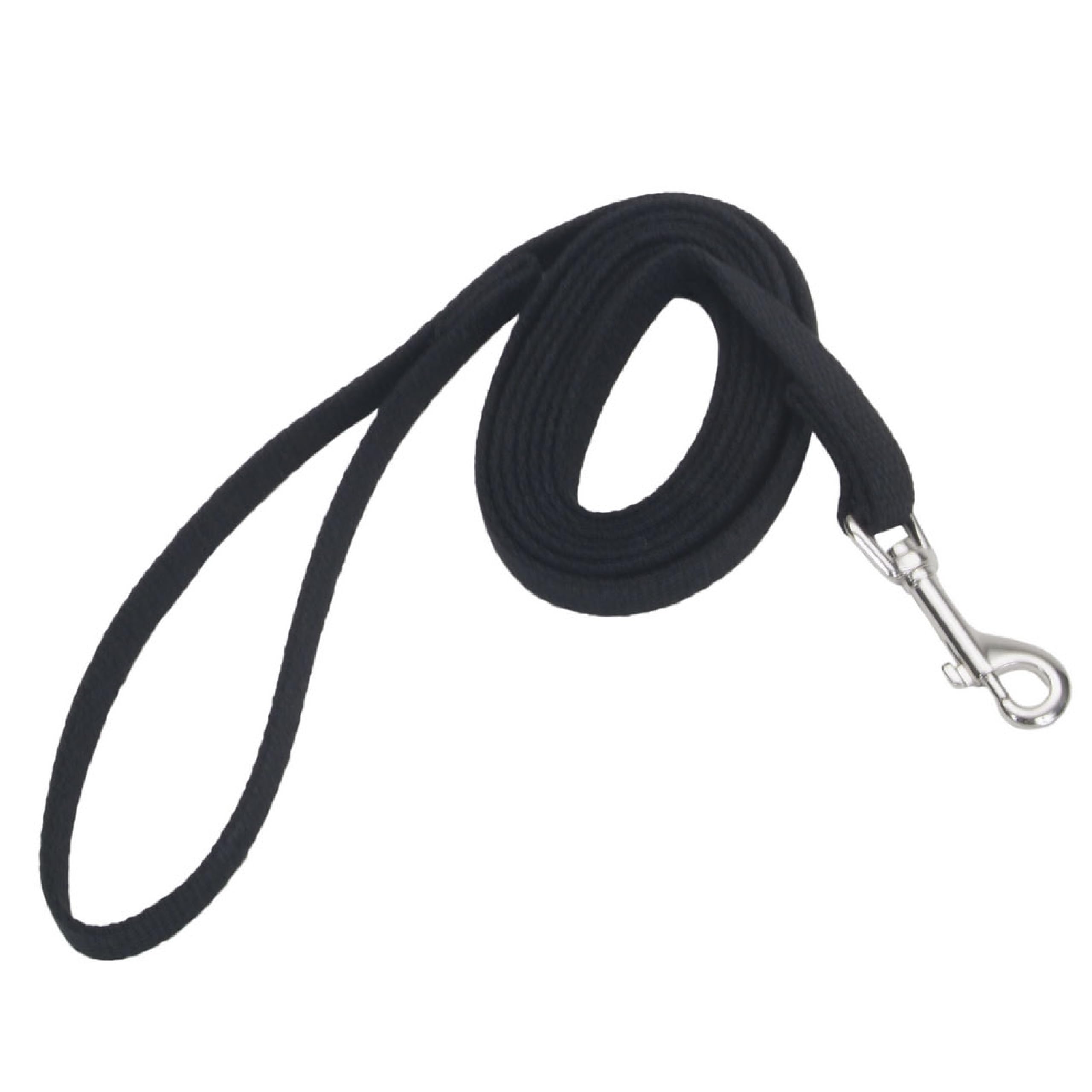 Coastal Pet Train Right Cotton Web Dog Training Leash - 100% Cotton - Durable Dog Walking Leash - For Puppies - Quality Training Supplies - Black, 5/8' X 10'